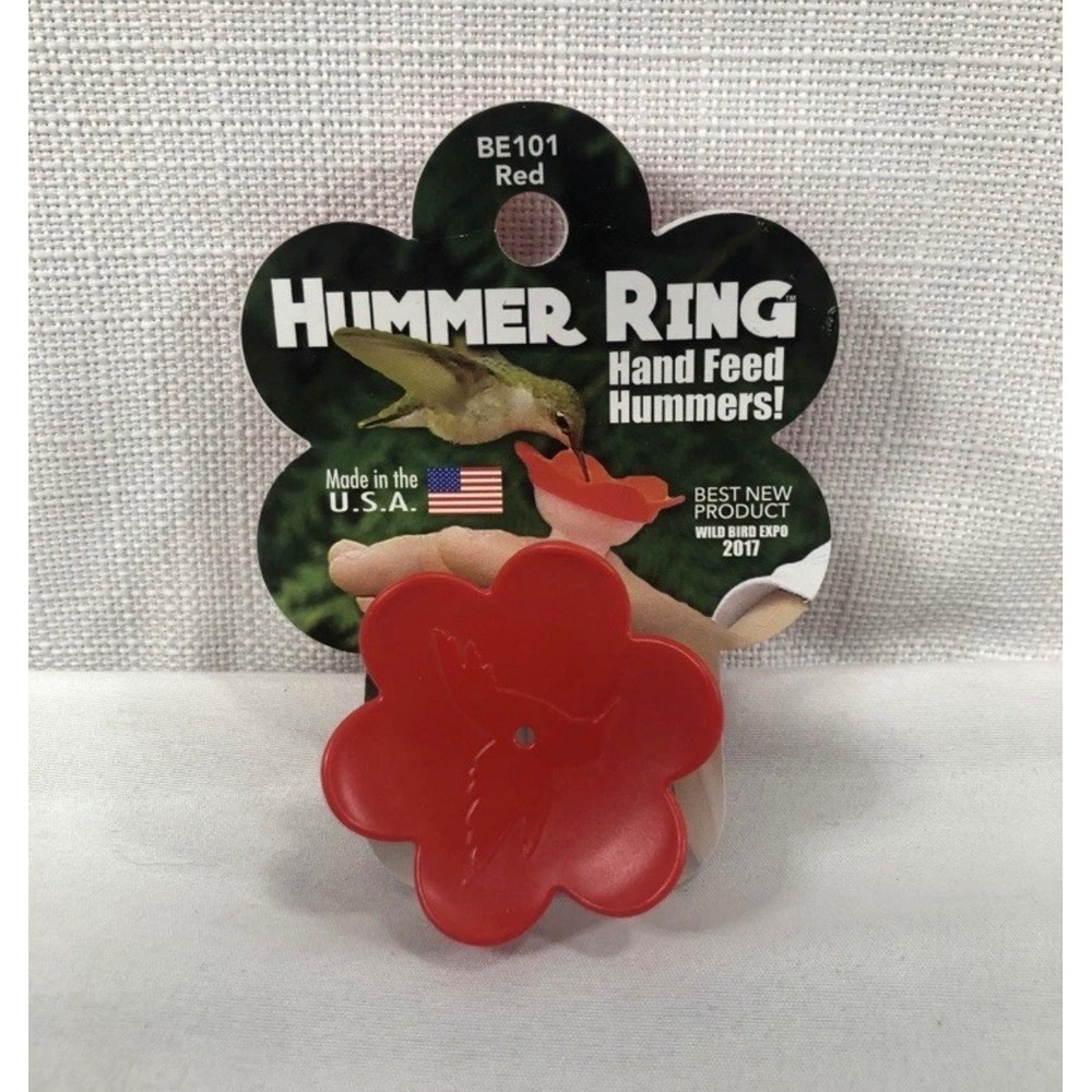 Hummer Ring Handheld Hummingbird Feeder Red Flower BE101 Made in USA